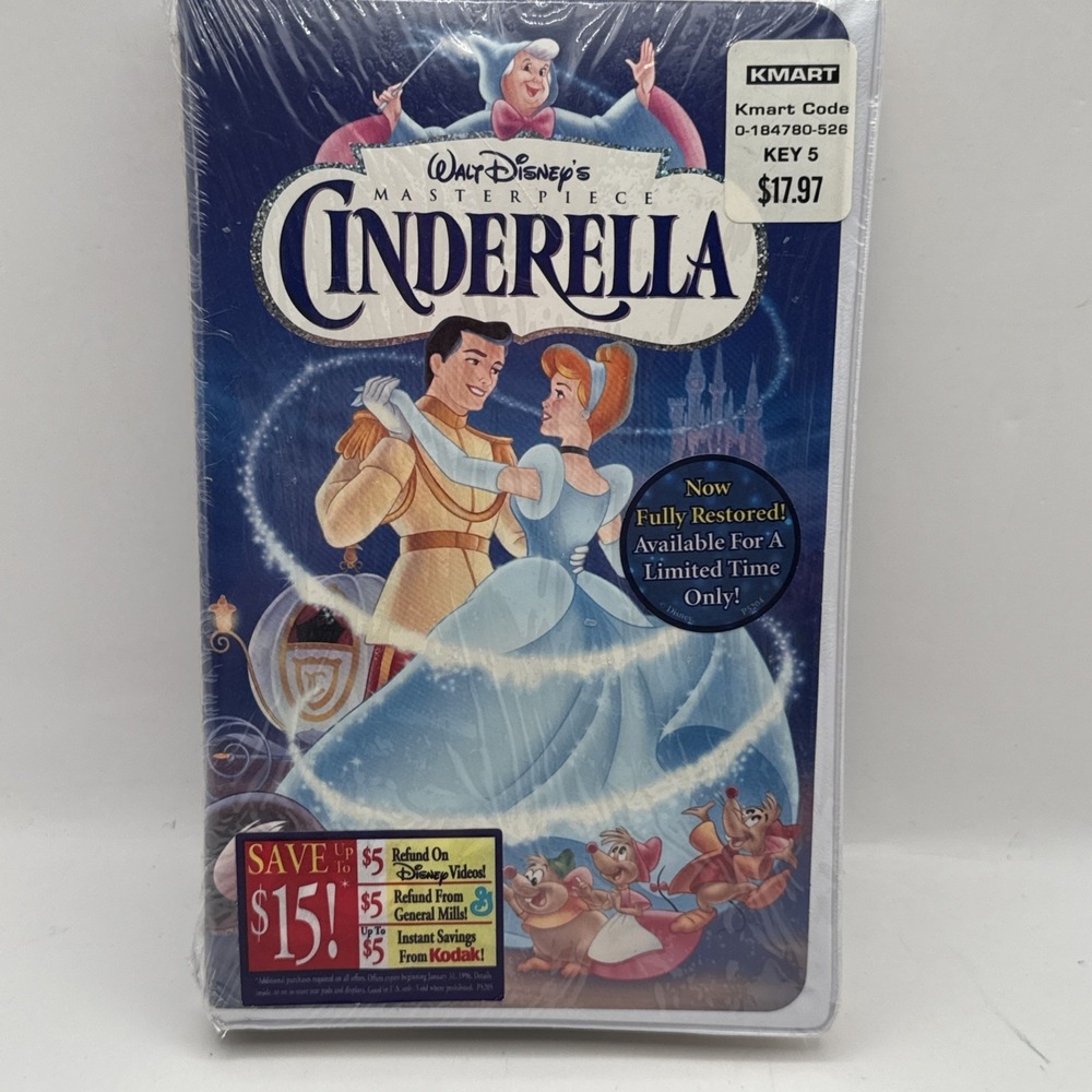 Cinderella VHS Tape 1988 Masterpiece New Sealed Clamshell